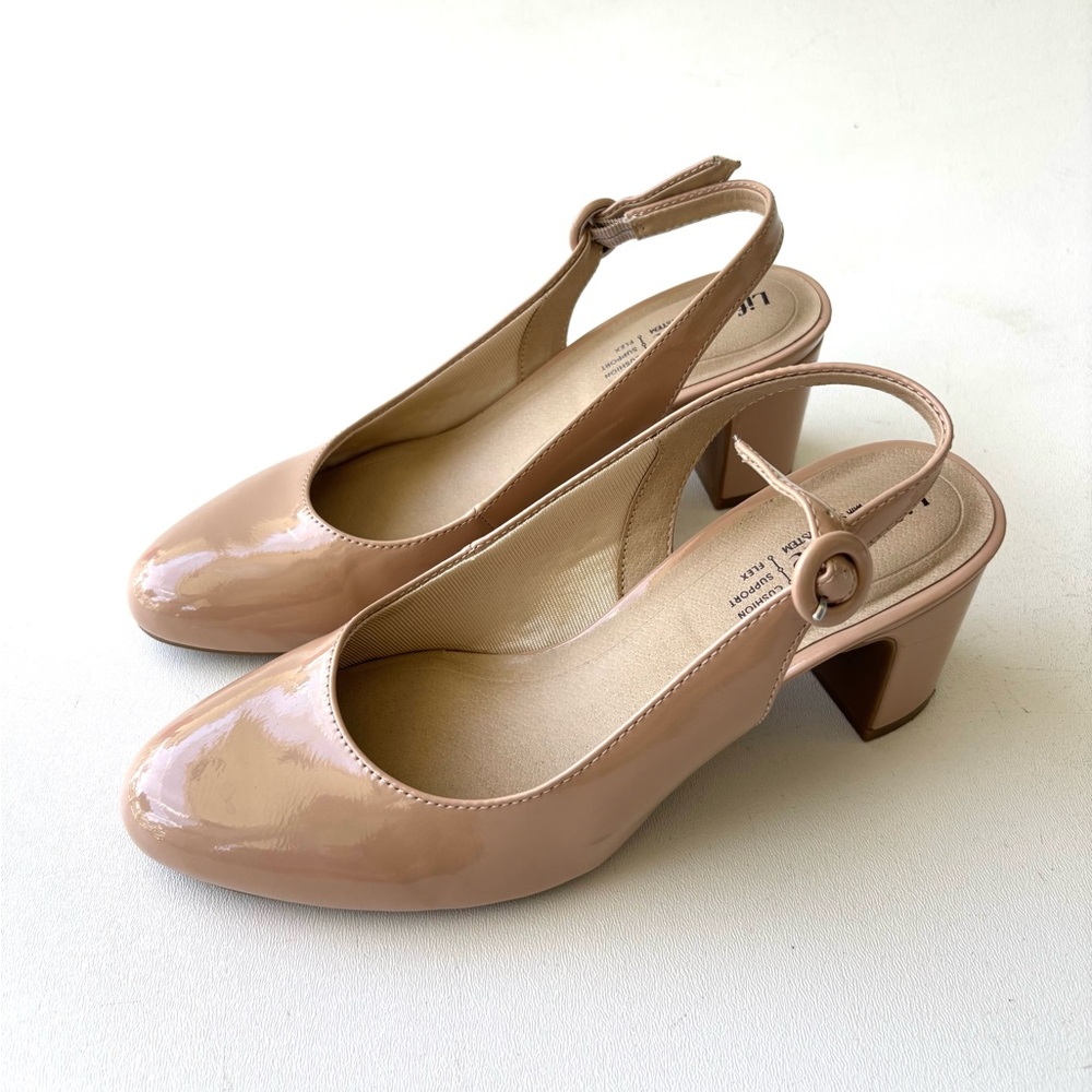 Lifestride Tia Slingback nude pumps 8 wide